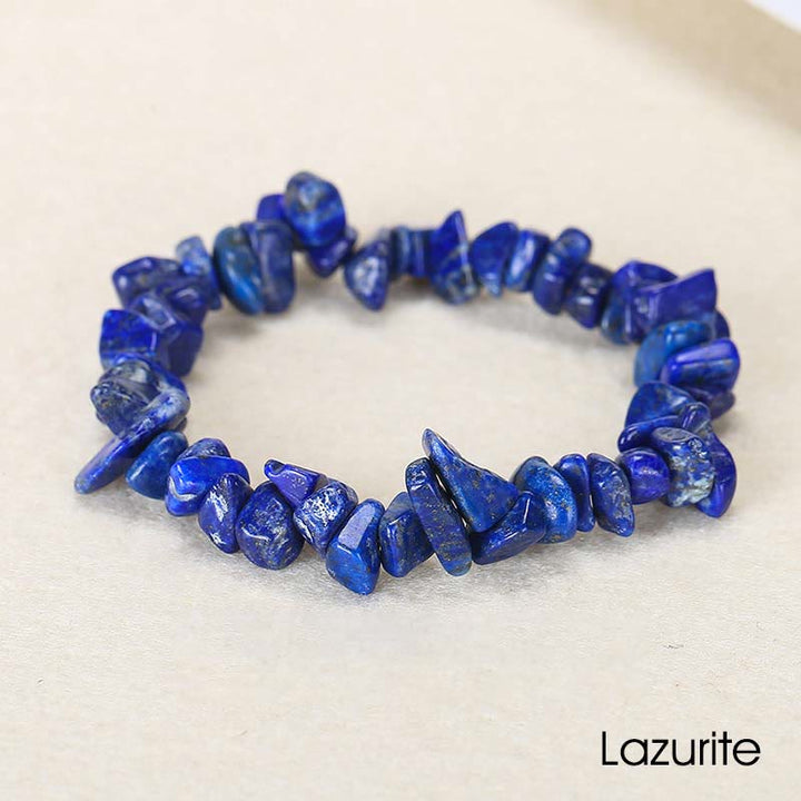 Pulsera calmante de calidez de piedra de cristal de forma irregular natural - Lazurita (circunferencia de la muñeca: 15-18 cm) - image 42