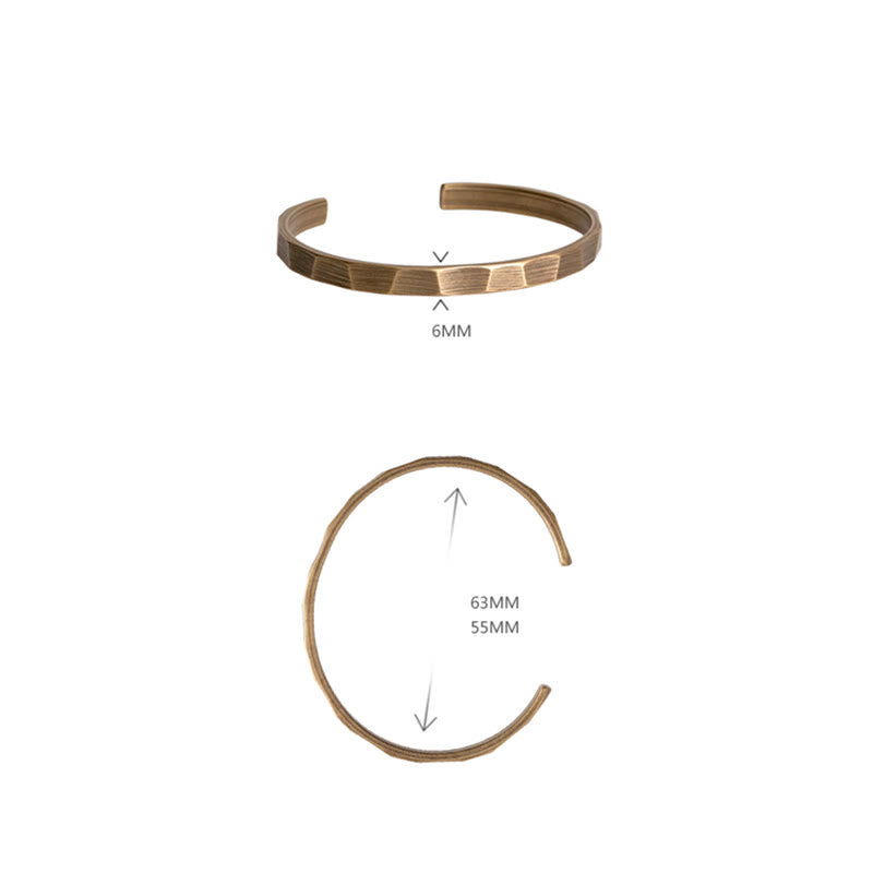 Pulsera de puño ajustable de riqueza de cobre de diseño rústico vintage
