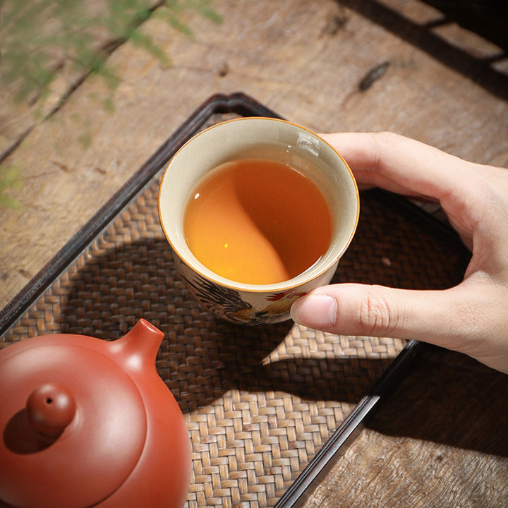 Taza de té de cerámica del zodíaco chino, 12 Buddha Stones, taza de té de Kung Fu, 130ml