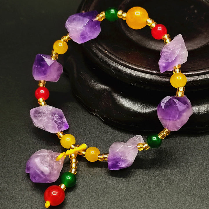 Pulsera curativa de la fortuna de amatista natural