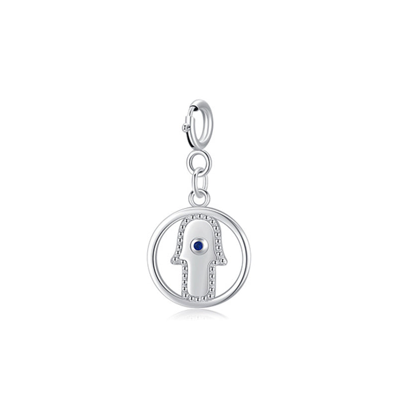 Colgante de plata de ley 925 con símbolo de Hamsa de mal de ojo, cadena de suerte y prosperidad - HAMSA (Solo colgante) - image 9