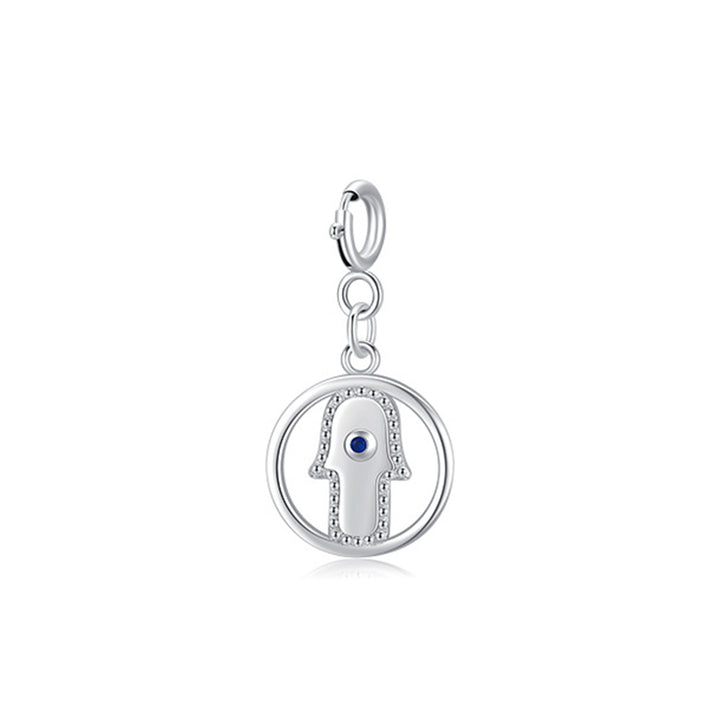 Colgante de plata de ley 925 con símbolo de Hamsa de mal de ojo, cadena de suerte y prosperidad - HAMSA (Solo colgante) - image 9