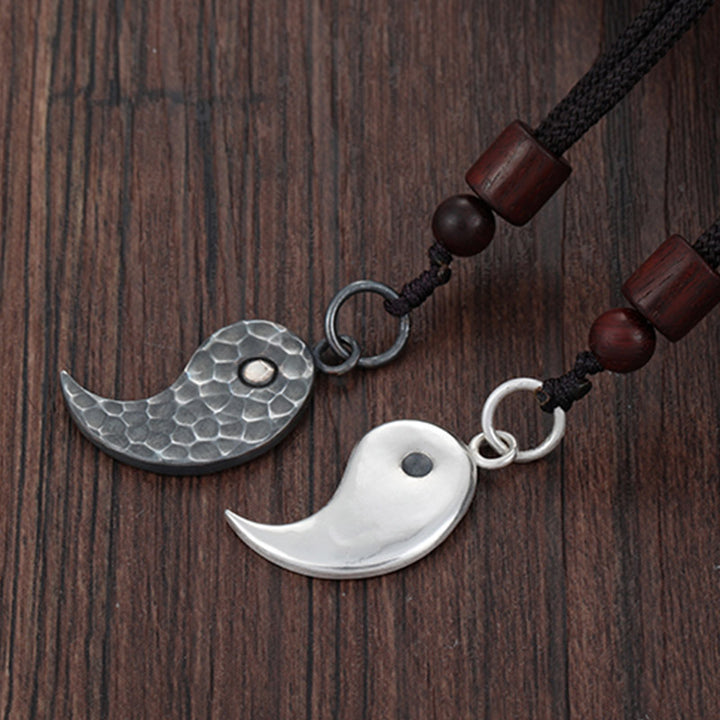 Collar con colgante de armonía Yin Yang de plata de ley 990 con Buddha Stones - image 3