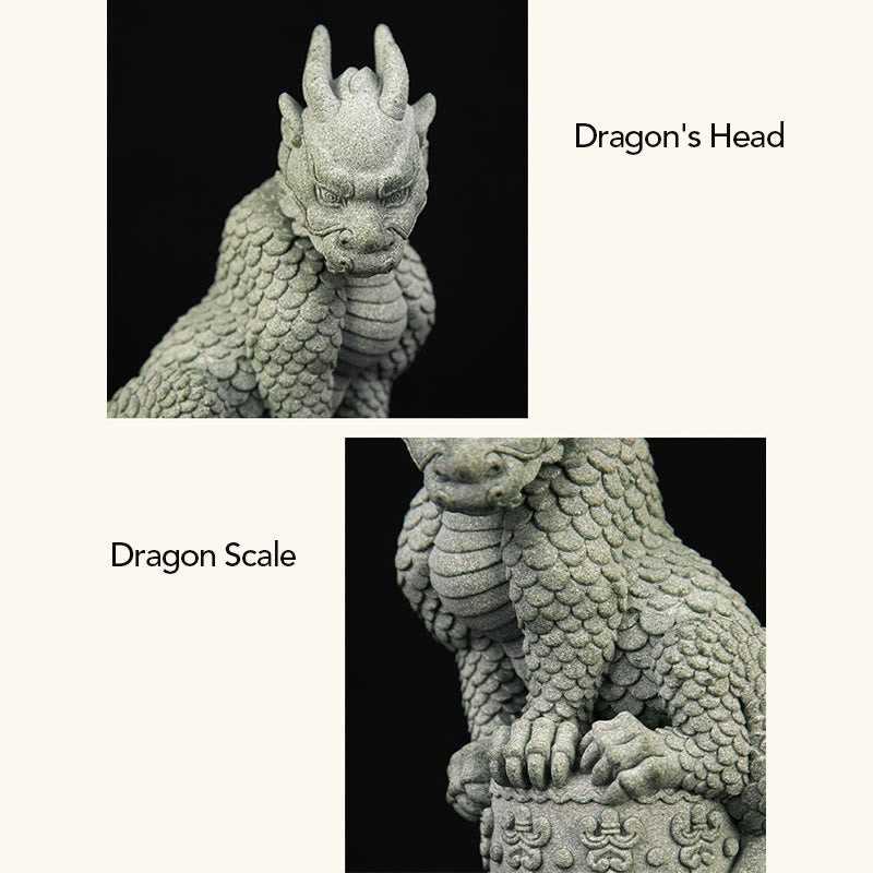 Buddha Stones Feng Shui, dragón sentado de pie, éxito, suerte, decoración del hogar