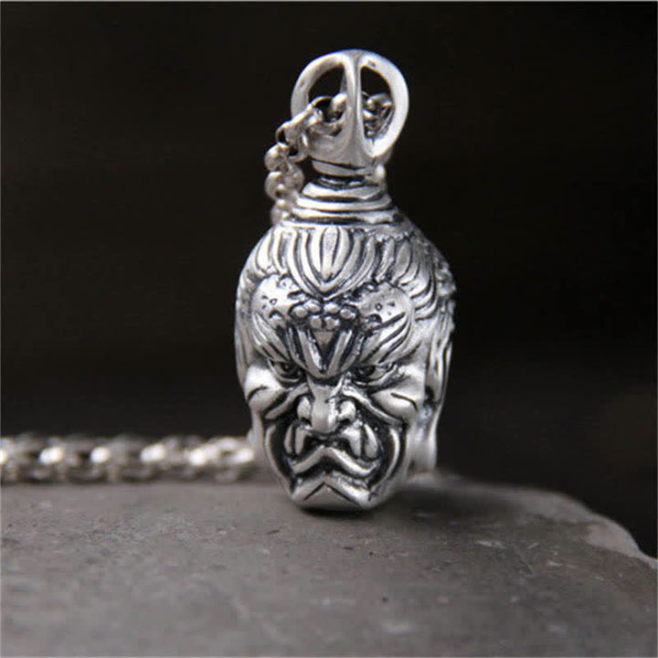Collar con colgante de plata de ley 999 con Buddha Stones , Buda, demonio, serenidad - image 3