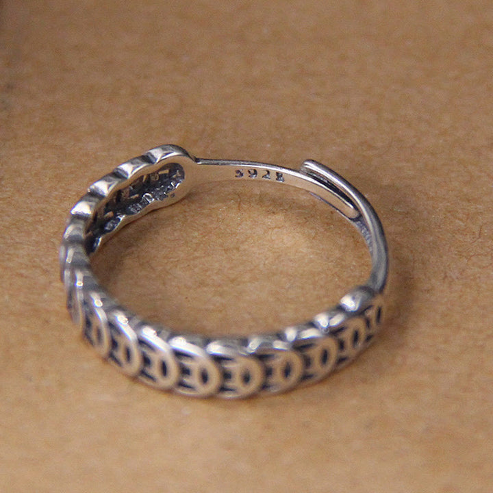 Anillo ajustable de la suerte con diseño de moneda de cobre vintage