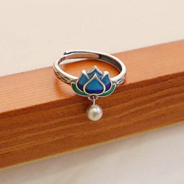 Anillo de iluminación con patrón de flor de loto de Buddha Stones