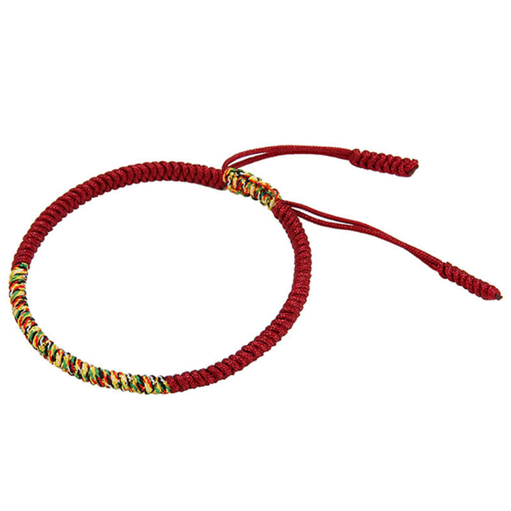 Pulsera trenzada de fuerza de la suerte con nudo King Kong multicolor hecha a mano tibetana con Buddha Stones