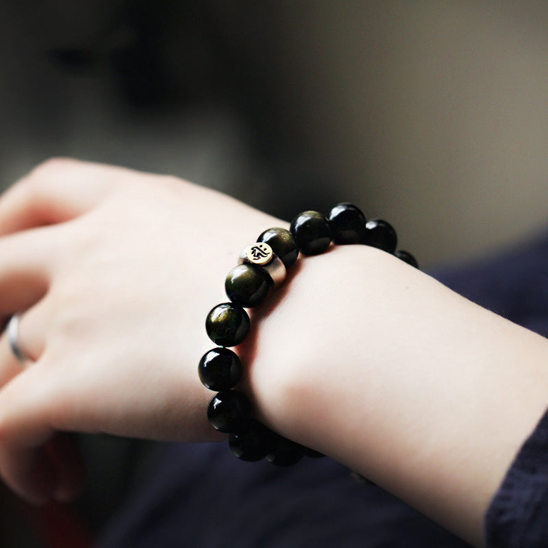 Pulsera de purificación de obsidiana de Buda natal del zodiaco chino de Buddha Stones