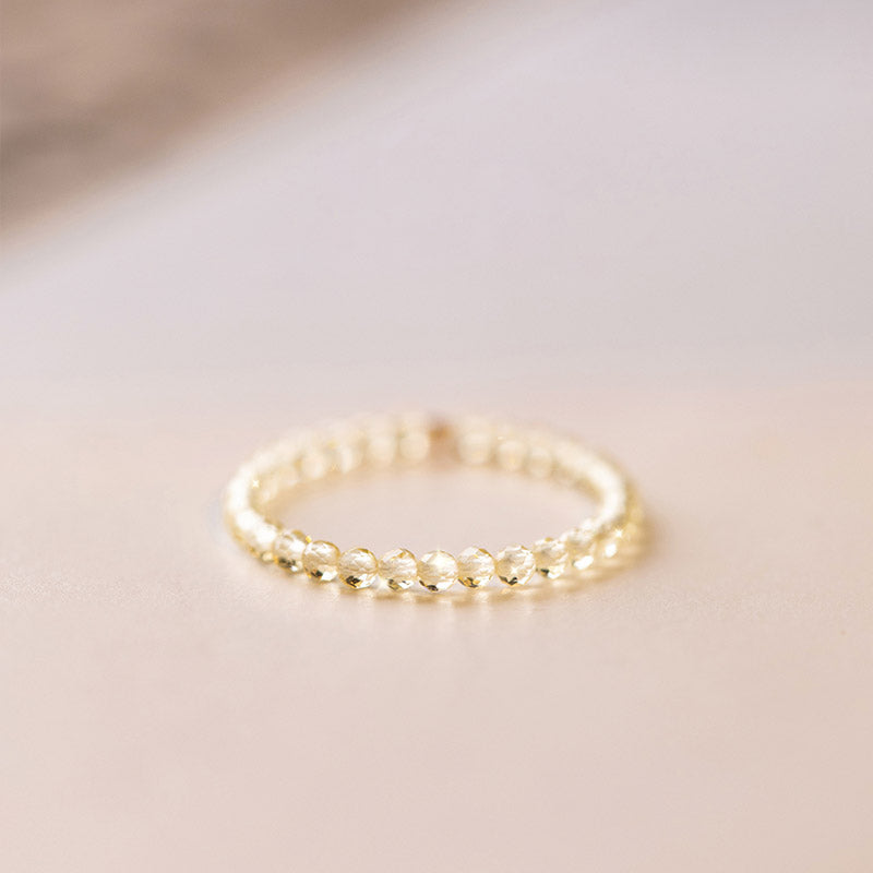 Anillo de prosperidad y felicidad con citrino natural de Buddha Stones