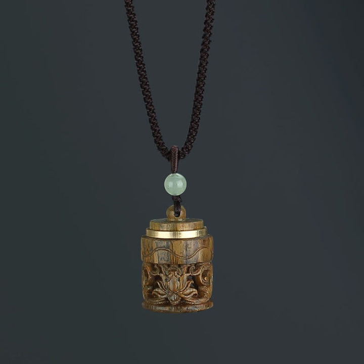 Buddha Stones Tíbet Sándalo Verde Palisandro Om Mani Padme Hum Loto Collar Calmante Positivo Colgante - Flor de sándalo verde - image 14
