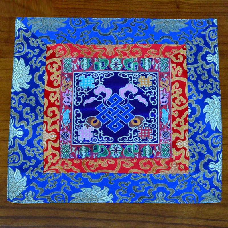 Oración Altar Mat Meditación Fuerza Nudo Sin Fin Vajra Man-Bcu Kalachakra Símbolos Auspiciosos