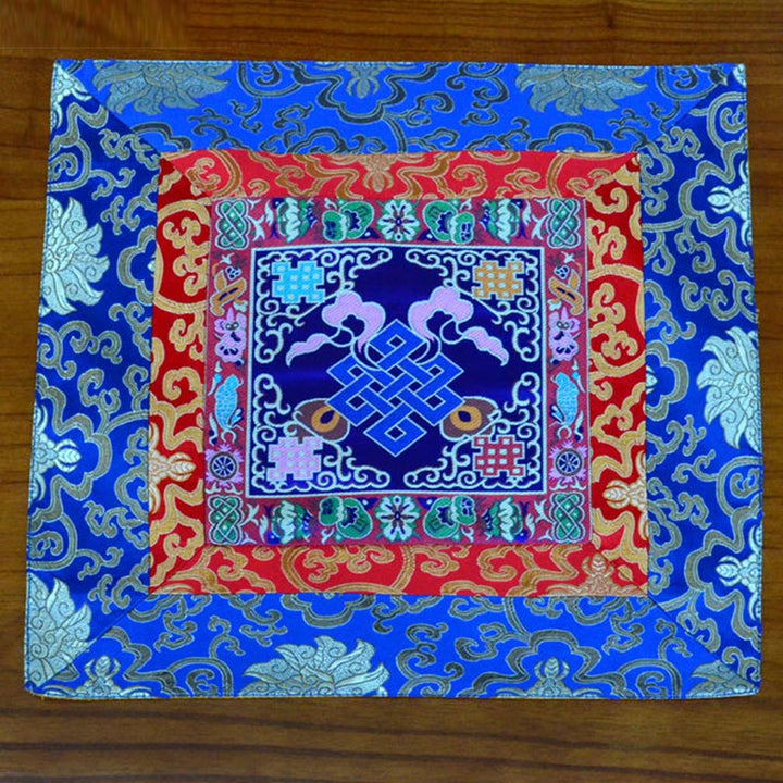 Oración Altar Mat Meditación Fuerza Nudo Sin Fin Vajra Man-Bcu Kalachakra Símbolos Auspiciosos