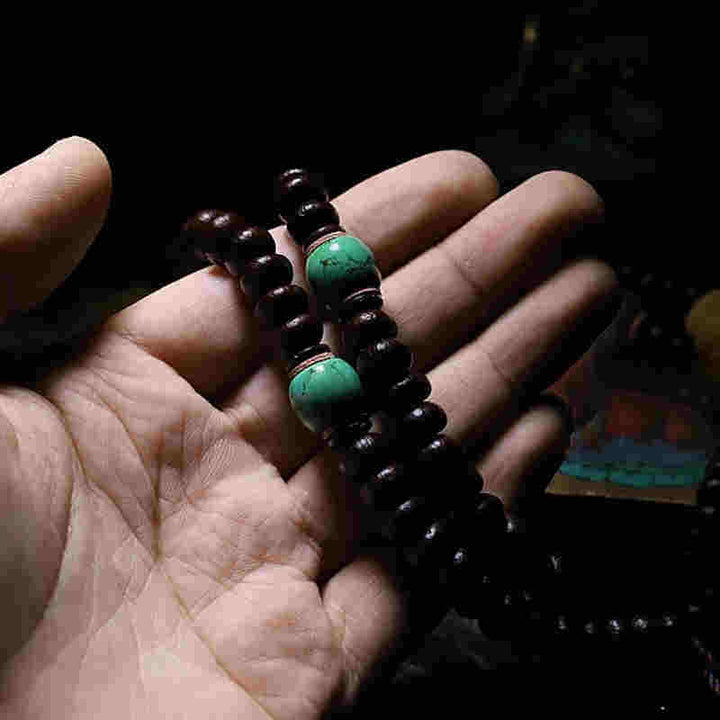 Tíbet 108 Mala cuentas púrpura semilla Bodhi Bagua Vajra pulsera auspiciosa