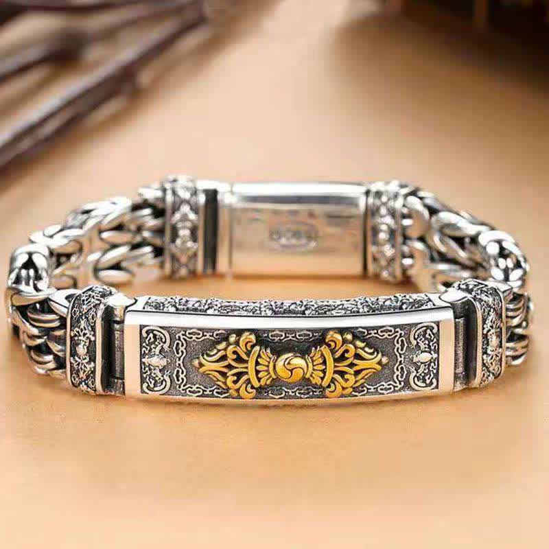 Pulsera de equilibrio de cobre con patrón trenzado trenzado Vajra Dorje de Buddha Stones
