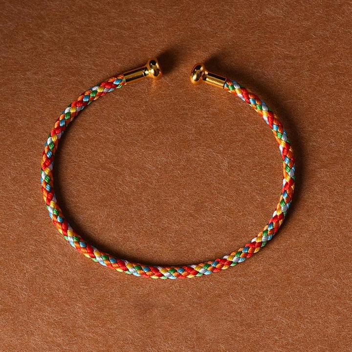 Pulsera de cuerda trenzada de la suerte hecha a mano con diseño simple de Buddha Stones