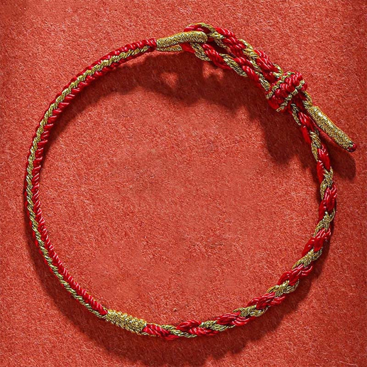 Pulsera de cuerda trenzada de protección de dragón, conejo, gallo, rata, caballo, dragón chino hecho a mano con Buddha Stones
