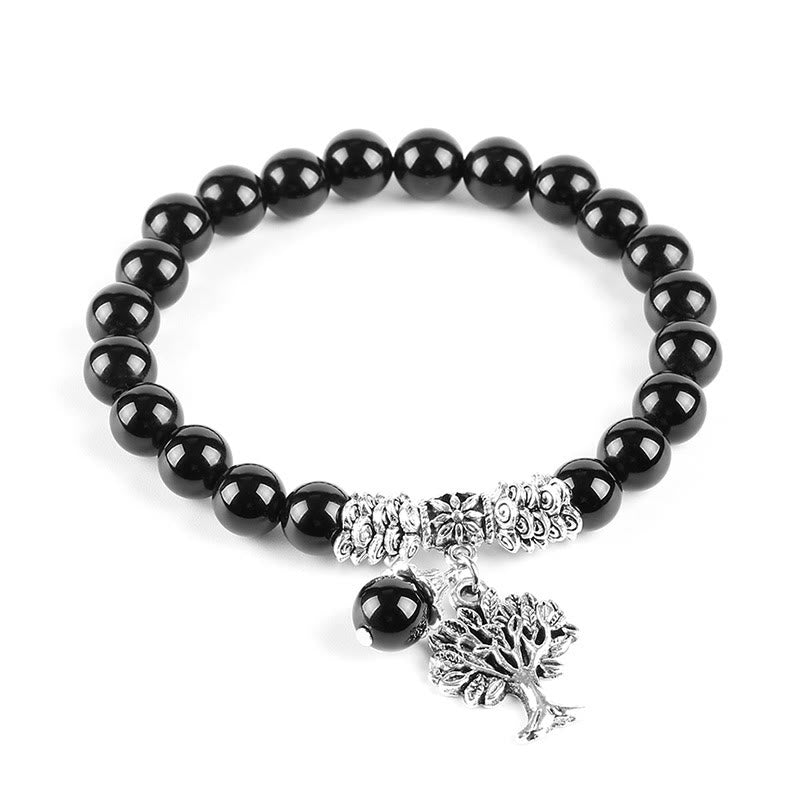 Pulsera elástica con amuleto de la suerte, árbol de la vida, Buddha Stones