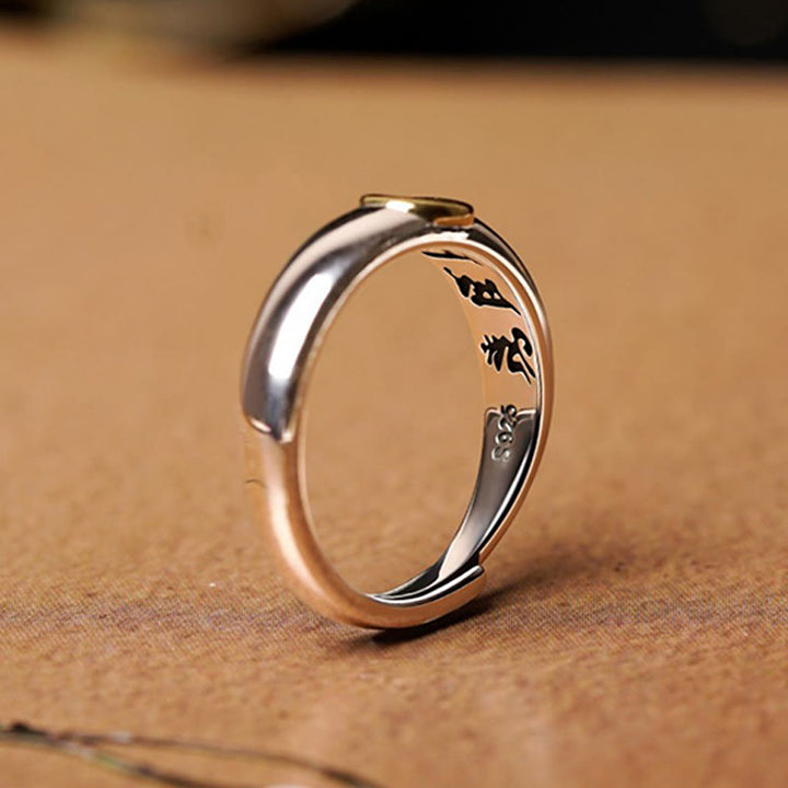 Anillo de paz de Buda Natal con Buddha Stones de Buda tibetanas Om Mani Padme Hum talladas del zodíaco chino