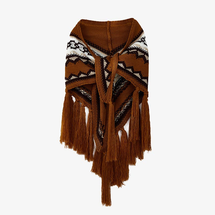 Mantón triangular tibetano con Buddha Stones, borlas a rayas, bufanda de viaje acogedora para invierno