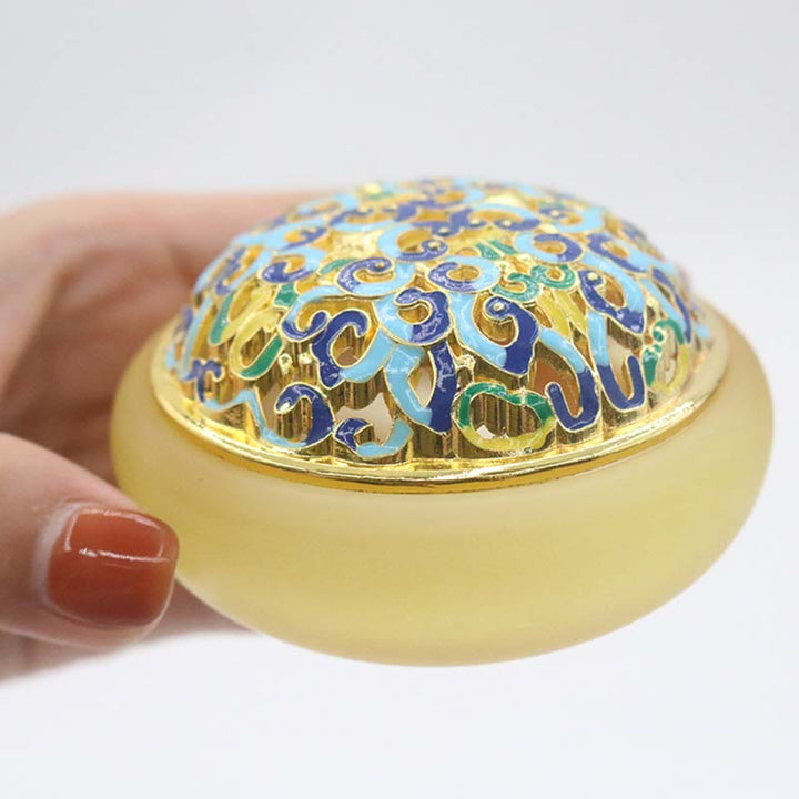 Quemador de incienso de meditación curativa de cristal Lotus Liuli