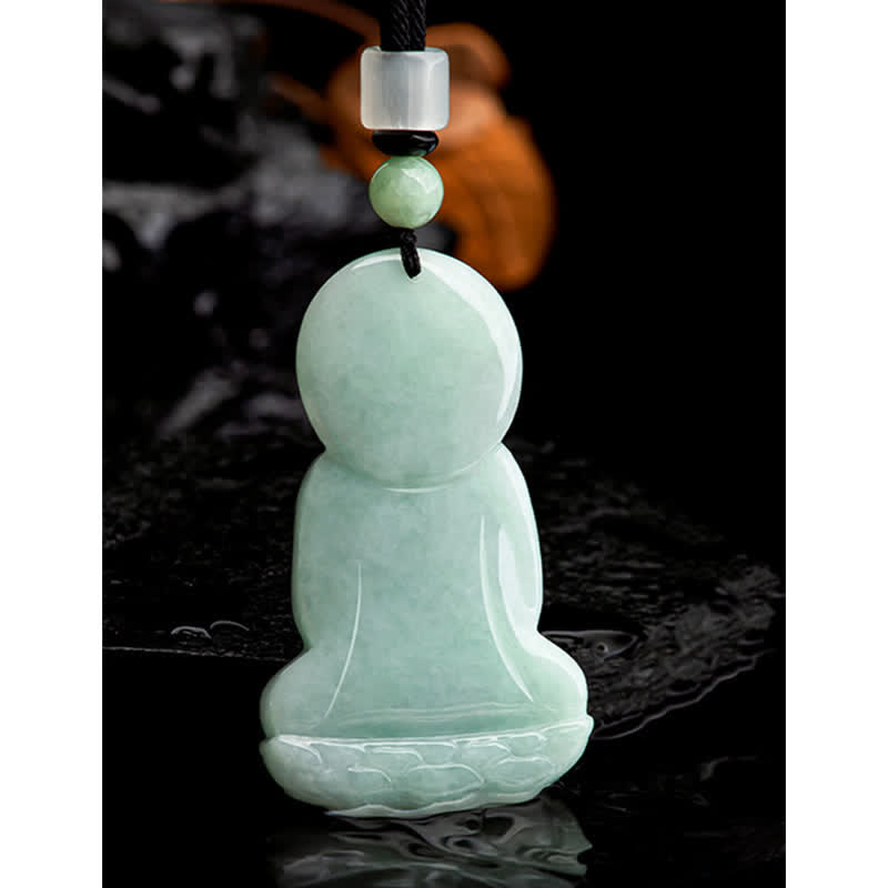 Collar de cadena de compasión con amuleto de jade de Buda Amitabha de Buddha Stones - image 15