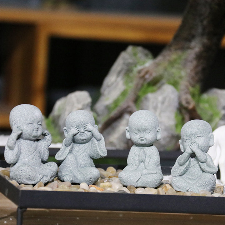 Buddha Stones meditación oración monje estatua de Buda serenidad decoración del hogar