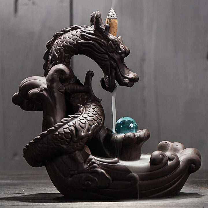 Quemador de incienso con protección de dragón tibetano, Buddha Stones , decoración