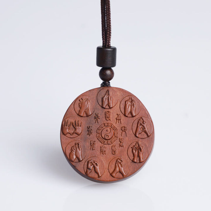 Buddha Stones, relámpago, madera de azufaifo, Yin Yang, Bagua, fantasmas de montaña, colgante de collar de protección para gastar dinero