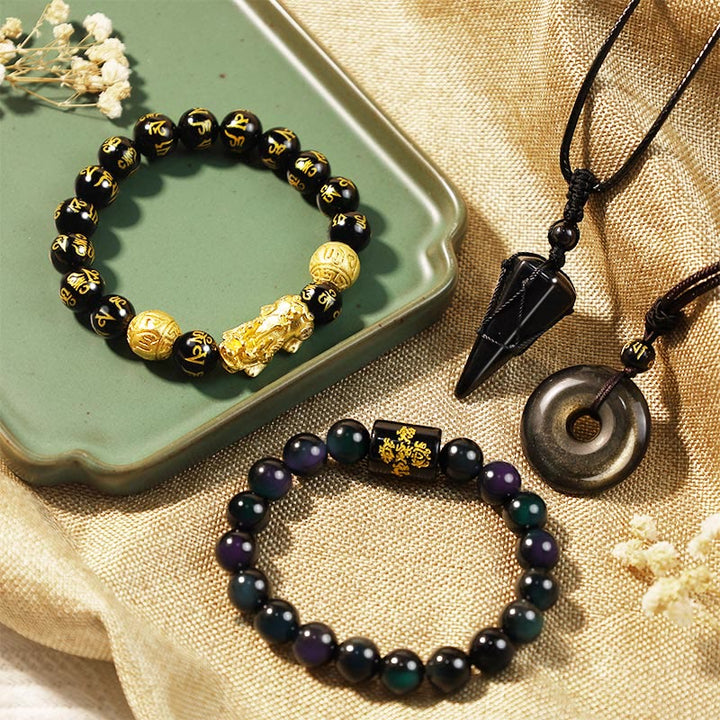 Paquete de obsidiana con Buddha Stones que absorben energías negativas