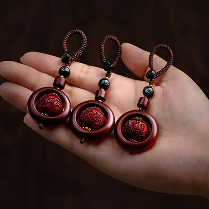 Buddha Stones tibetanas, hoja pequeña, sándalo rojo, ébano, protección de la suerte, decoración de rotación