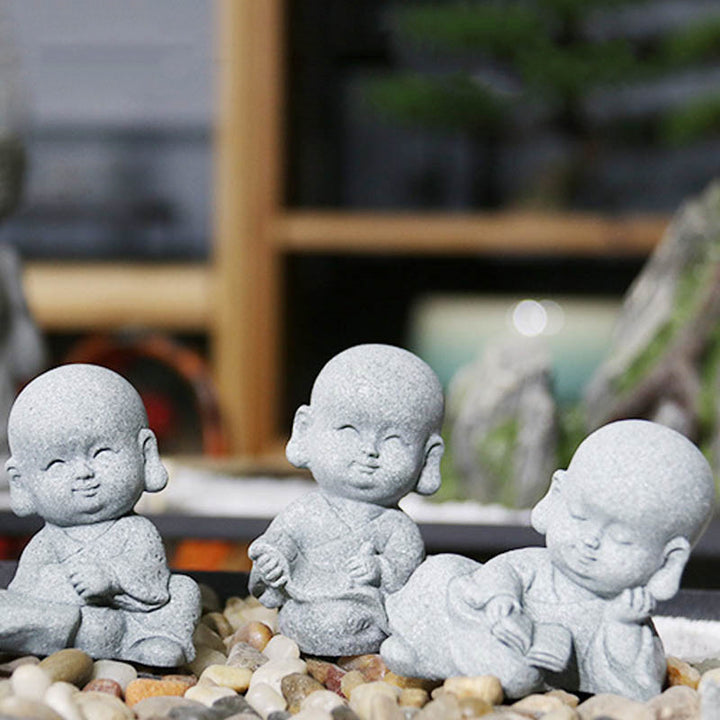 Buddha Stones meditación oración monje estatua de Buda serenidad decoración del hogar
