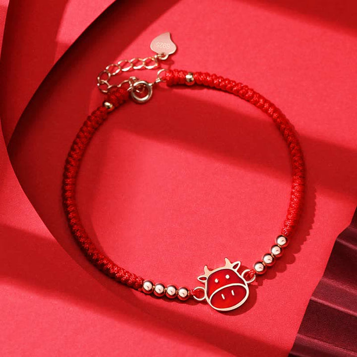 Pulsera de hilo rojo con Buddha Stones de plata de ley 925, zodíaco chino, suerte, fe, decoloración