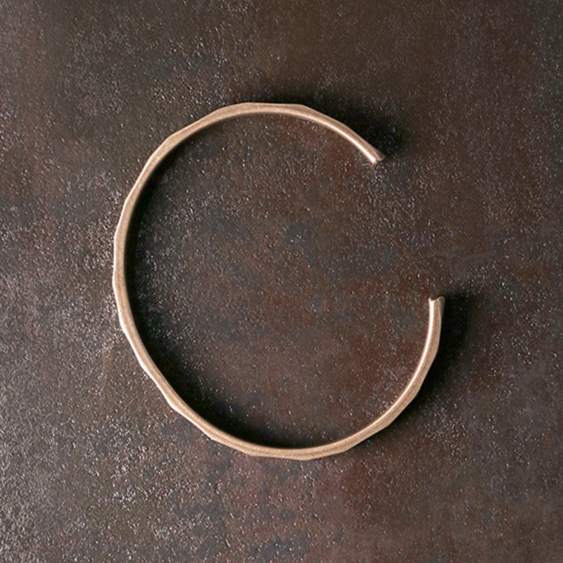 Pulsera de puño ajustable de riqueza de cobre de diseño rústico vintage