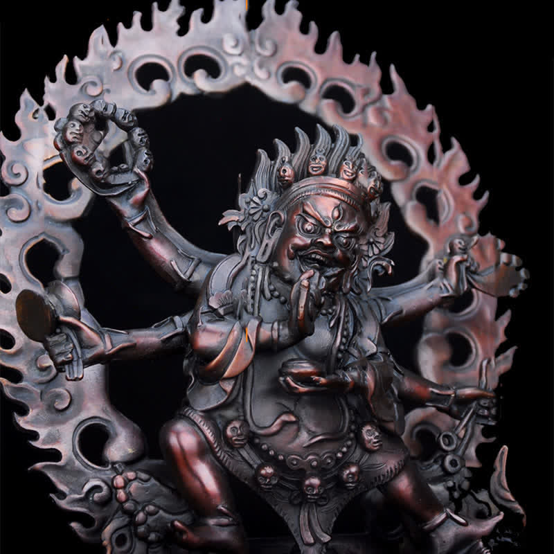 Estatuilla de Bodhisattva Mahakala del Tíbet, decoración de estatua de cobre de compasión