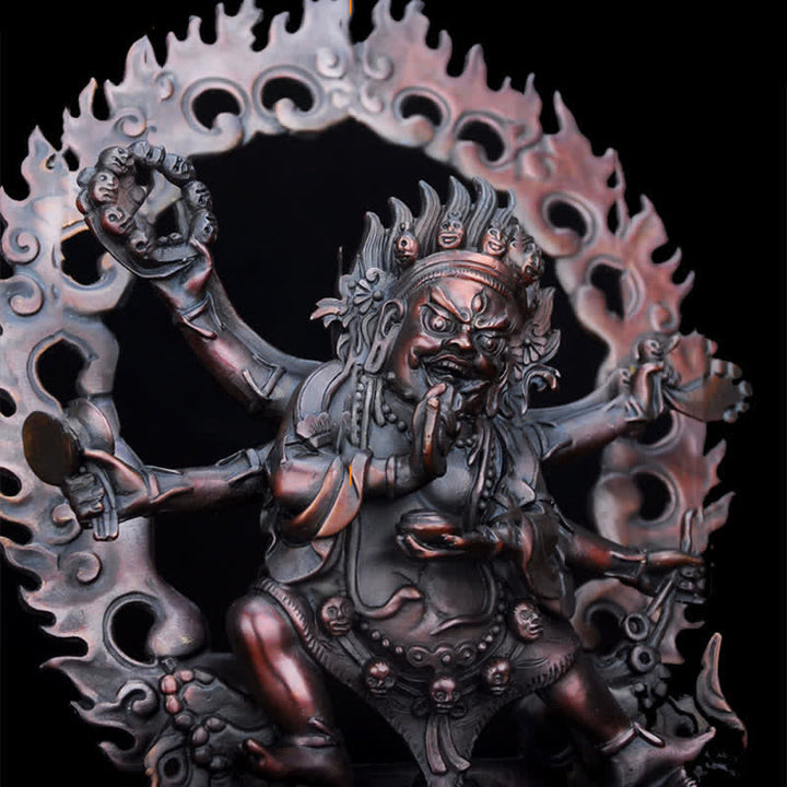 Estatuilla de Bodhisattva Mahakala del Tíbet, decoración de estatua de cobre de compasión