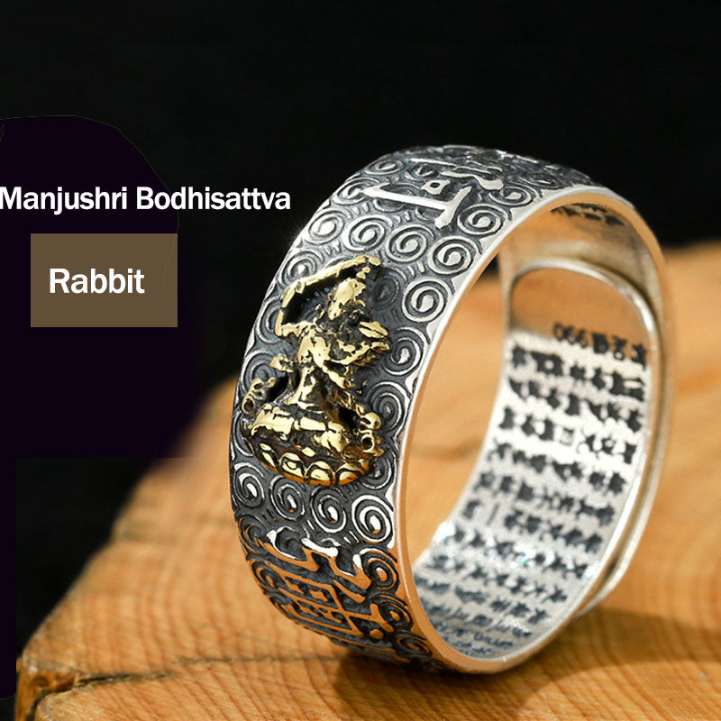 Anillo ajustable de la suerte de la riqueza de Buda Natal del zodiaco chino de Buddha Stones de Buda