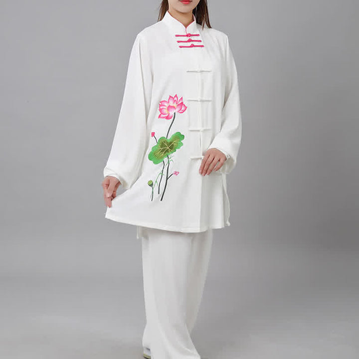 Conjunto de ropa para mujer con diseño de hojas y flores de loto y piedras de Buddha Stones para meditación, tai chi, oración y práctica espiritual zen - image 15