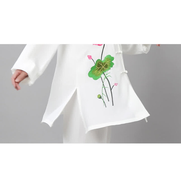 Conjunto de ropa para mujer con diseño de hojas y flores de loto y piedras de Buddha Stones para meditación, tai chi, oración y práctica espiritual zen - image 20