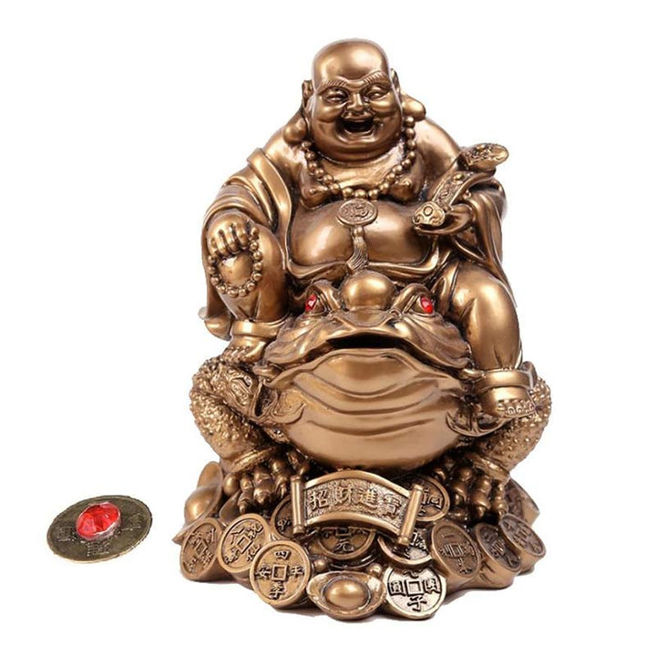 Decoración de adorno de sapo FengShui Maitreya