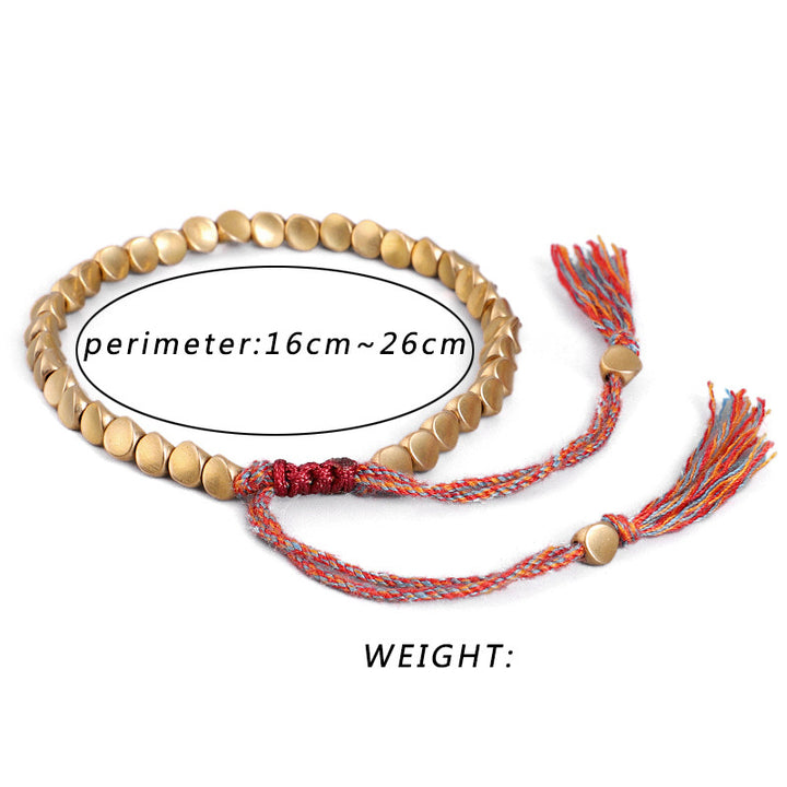 Pulsera de la suerte curativa con cuentas de cobre tibetanas de Buddha Stones