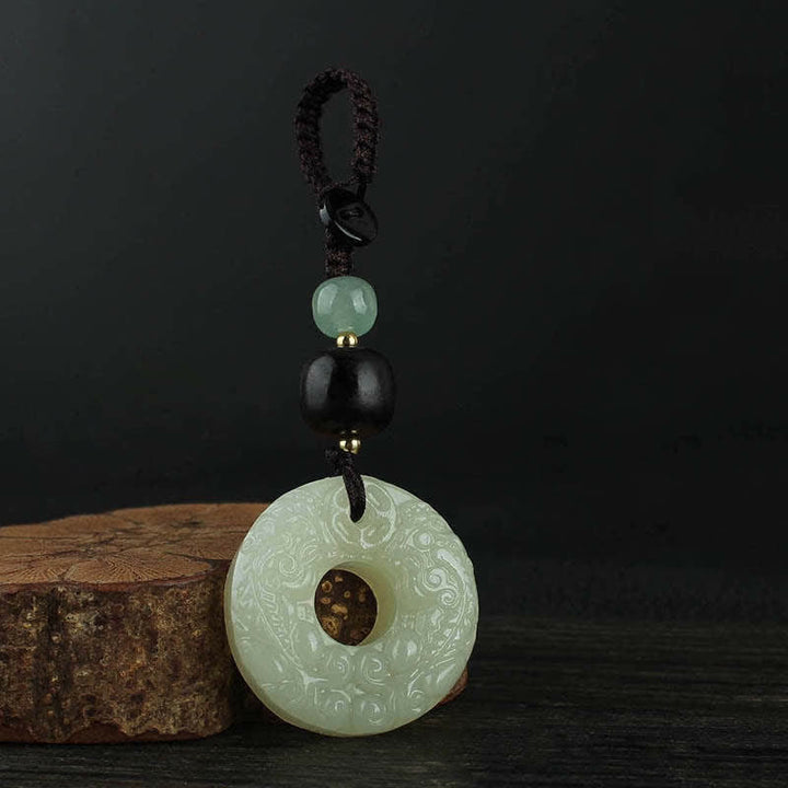 Llavero con hebilla de paz de Jade PiXiu, Buddha Stones , abundancia y riqueza