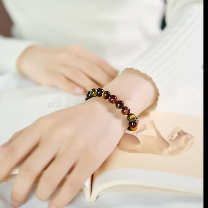 Pulsera de protección positiva con ojo de tigre natural de Buddha Stones
