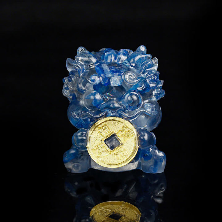 Buddha Stones hechas a mano, moneda de oro PiXiu, cristal Fengshui, energía, fortuna, decoración del hogar - Cristal azul - image 16