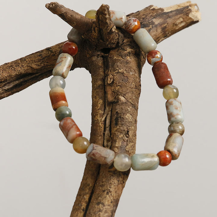 Pulsera de protección de ágata jaspe de sedimento marino de piedra natural de Buddha Stones