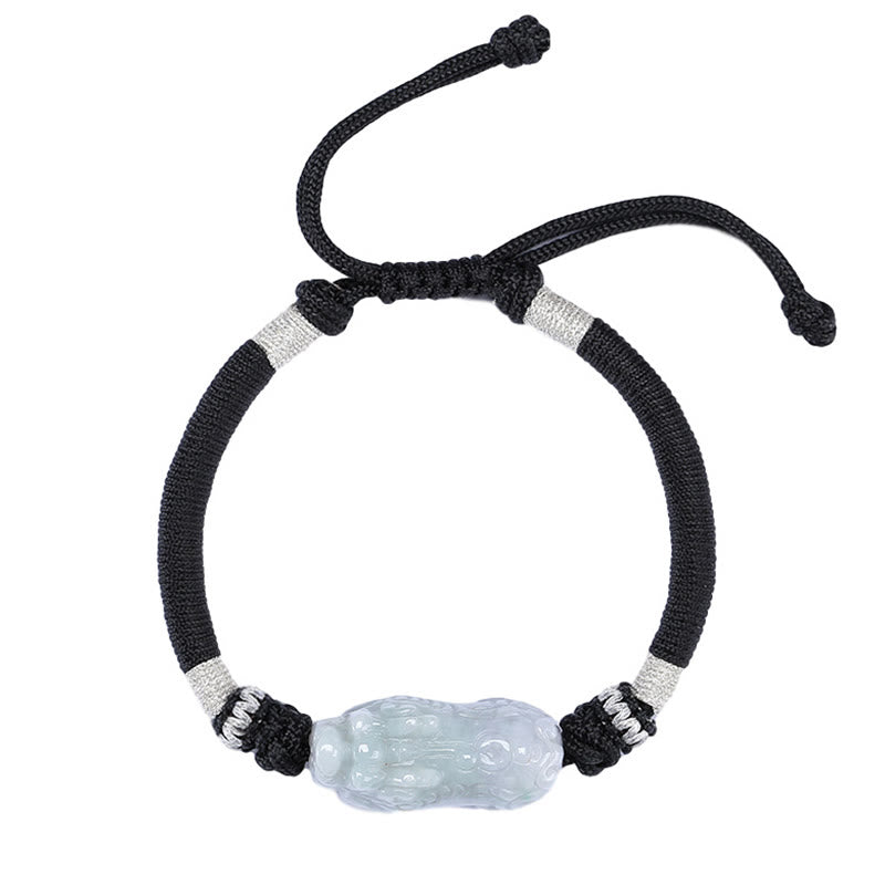 Pulsera de cuerda trenzada de Buddha Stones hecha a mano de Jade Natural PiXiu suerte prosperidad - image 5