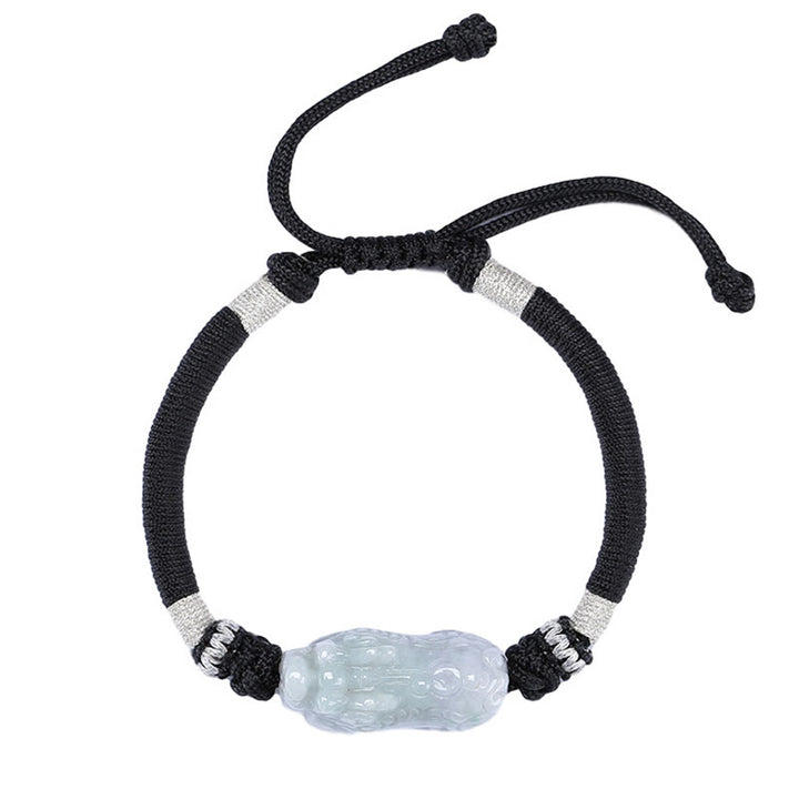 Pulsera de cuerda trenzada de Buddha Stones hecha a mano de Jade Natural PiXiu suerte prosperidad - image 5