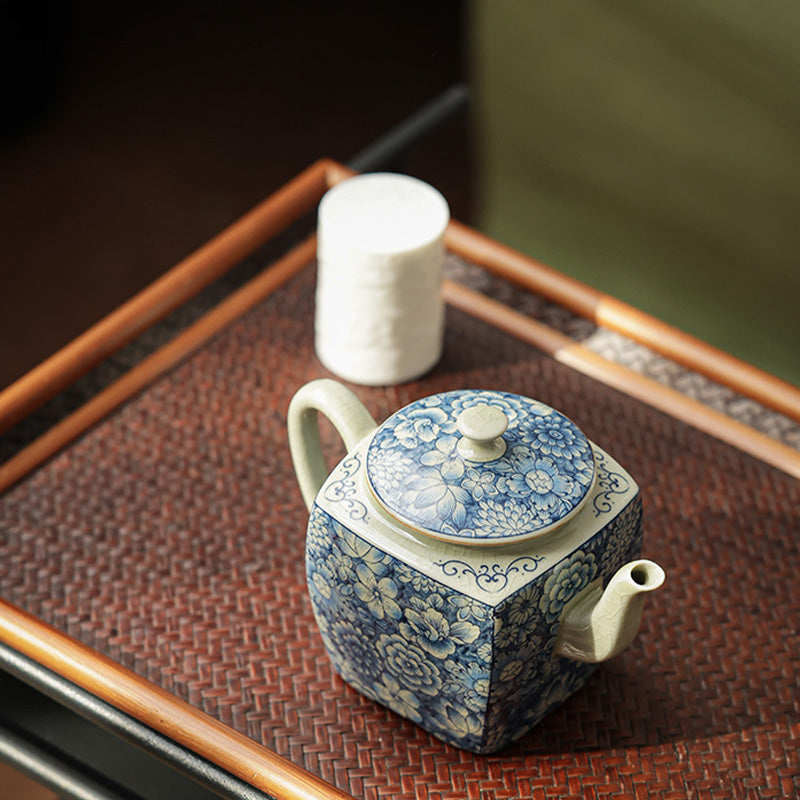 Buddha Stones porcelana azul y blanca té chino Gongfu cerámica tetera de kungfú taza filtro de té bote