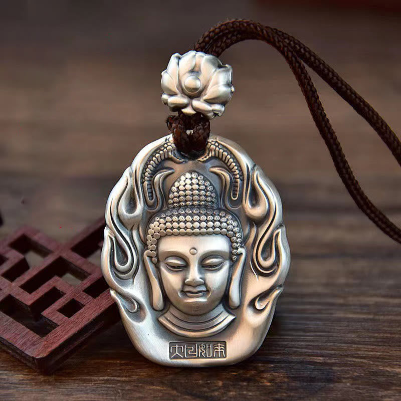 Buddha Stones del zodiaco chino, Buda natal Om Mani Padme Hum, colgante de collar de compasión de loto - Cabra/Mono-Tathagata - image 1