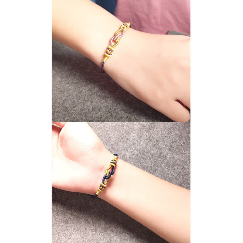 Pulsera de hilo trenzado con Buddha Stones, hecha a mano, anudada, fuerza de la fe